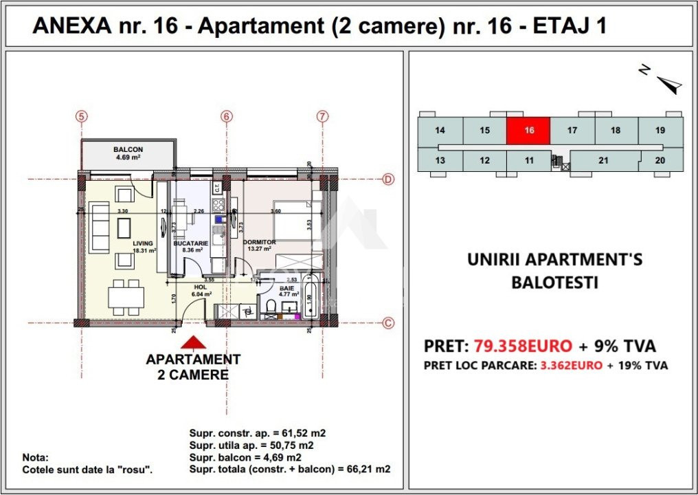 APARTAMENT 2 CAMERE UNIRII APARTMENT'S BALOTESTI, LANGA THERME 