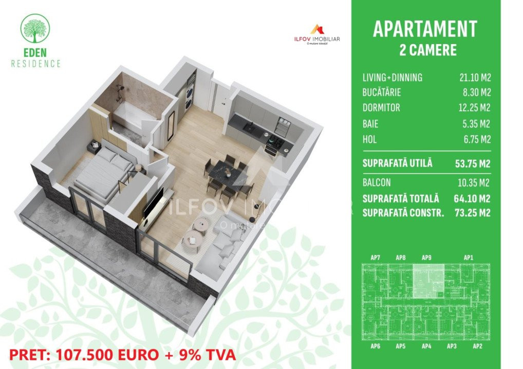 Eden Residence Otopeni - Apartamente 2 si 3 camere, langa metrou