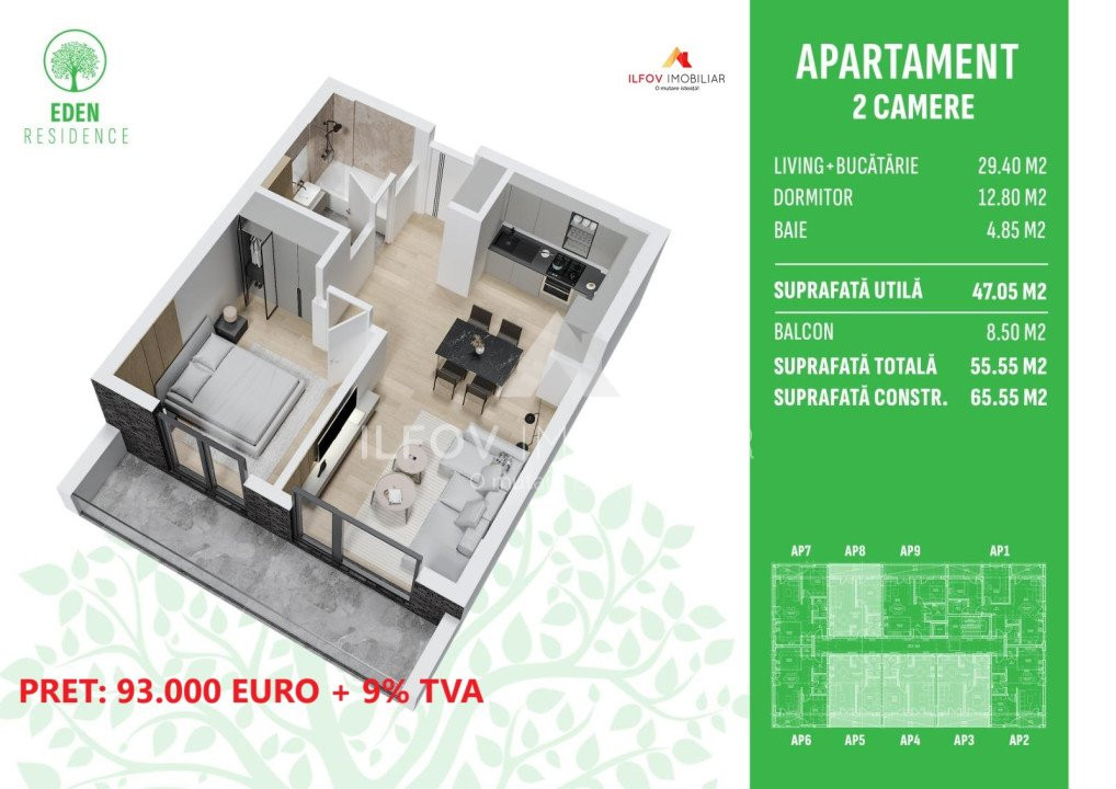 Eden Residence Otopeni - Apartamente 2 camere, langa metrou