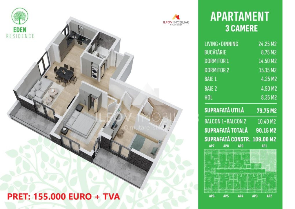 Eden Residence Otopeni - Apartamente 2 camere, langa metrou