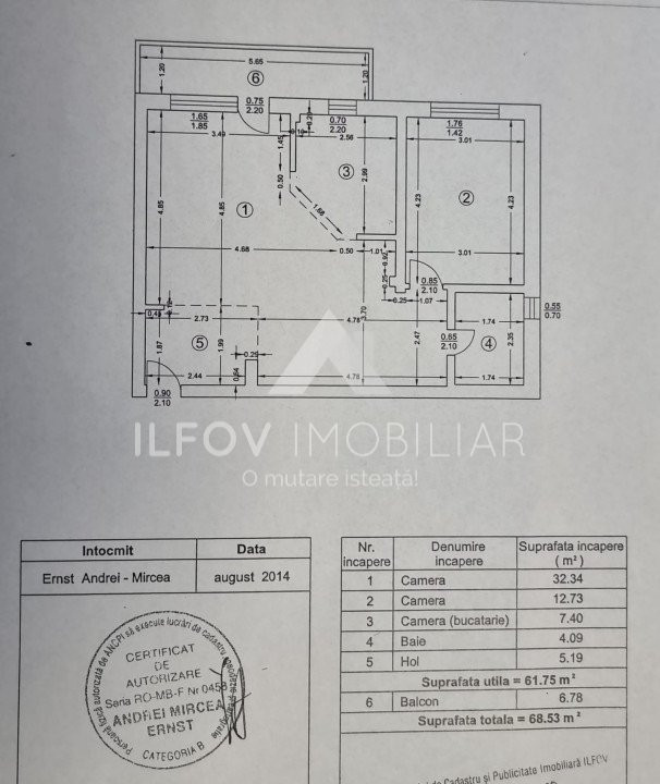 Apartament 2 camere Otopeni central, utilat si mobilat