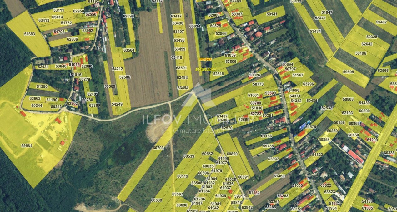Teren intravilan 6525mp, dezmembrat 9 loturi, asfalt
