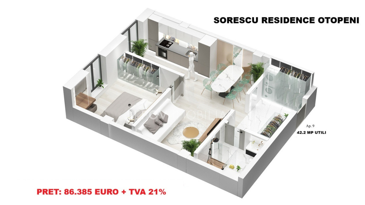 Sorescu Residence - Apartamente cu 2 camere, parcare, lift