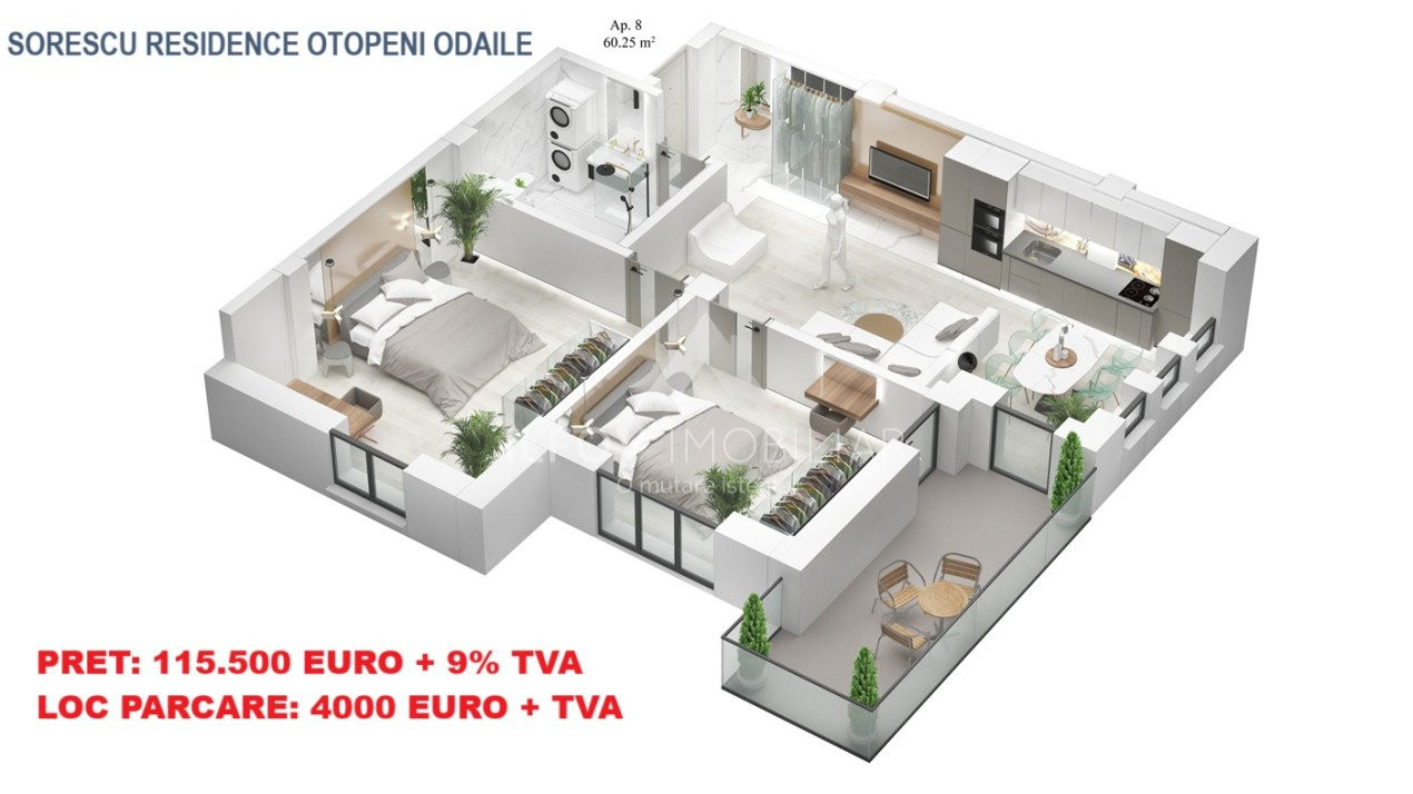 Apartamente cu 3 camere cu terasa, lift, langa parc 1 Mai