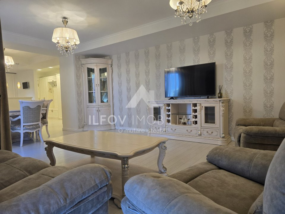 Apart. 3 camere central Otopeni, 105 mp, utilat mobilat lux, parcare
