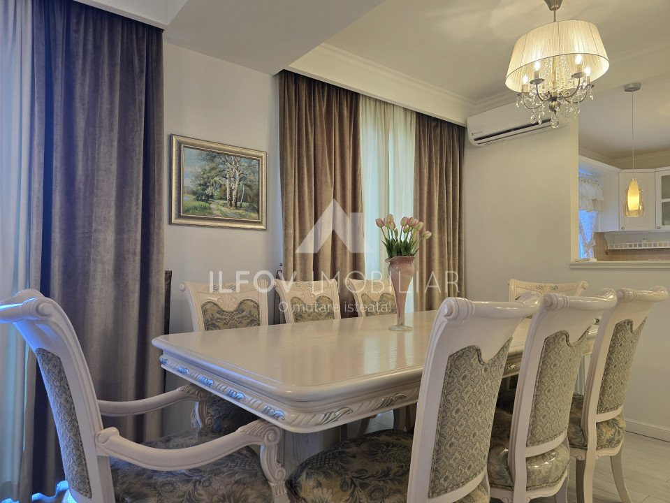Apart. 3 camere central Otopeni, 105 mp, utilat mobilat lux, parcare