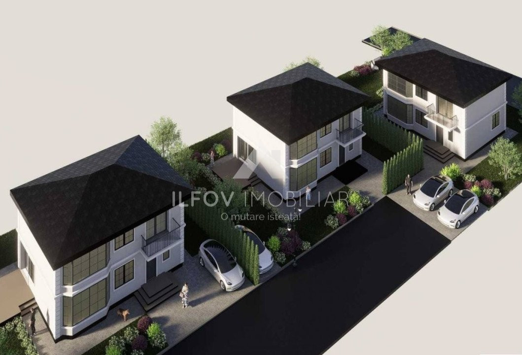Vilă superbă P+1 Tunari 171mp, 4 camere, curte proprie, țiglă ceramică