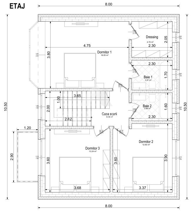 Vilă superbă P+1 Tunari 171mp, 4 camere, curte proprie, țiglă ceramică