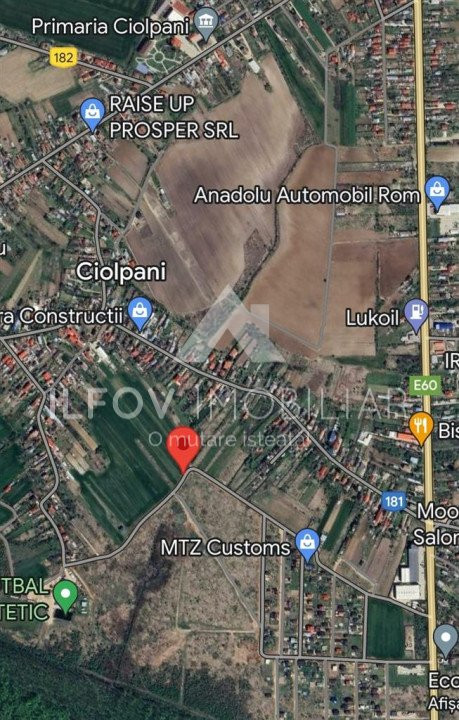 Lot teren Ciolpani 536mp + cota drum 188mp, asfalt, apa si canal