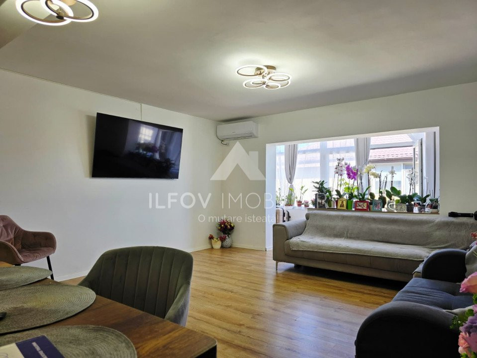 Apartament 3 camere Otopeni 90.mp, ultracentral, renovat, centrala