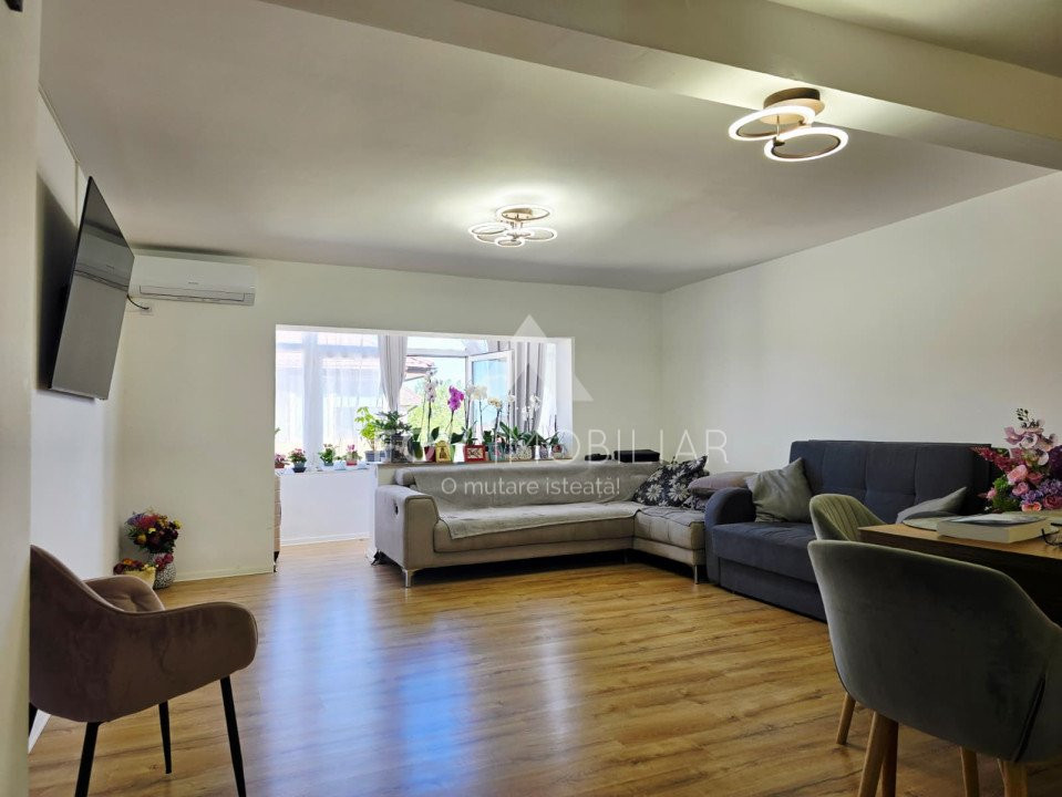 Apartament 3 camere Otopeni 90.mp, ultracentral, renovat, centrala