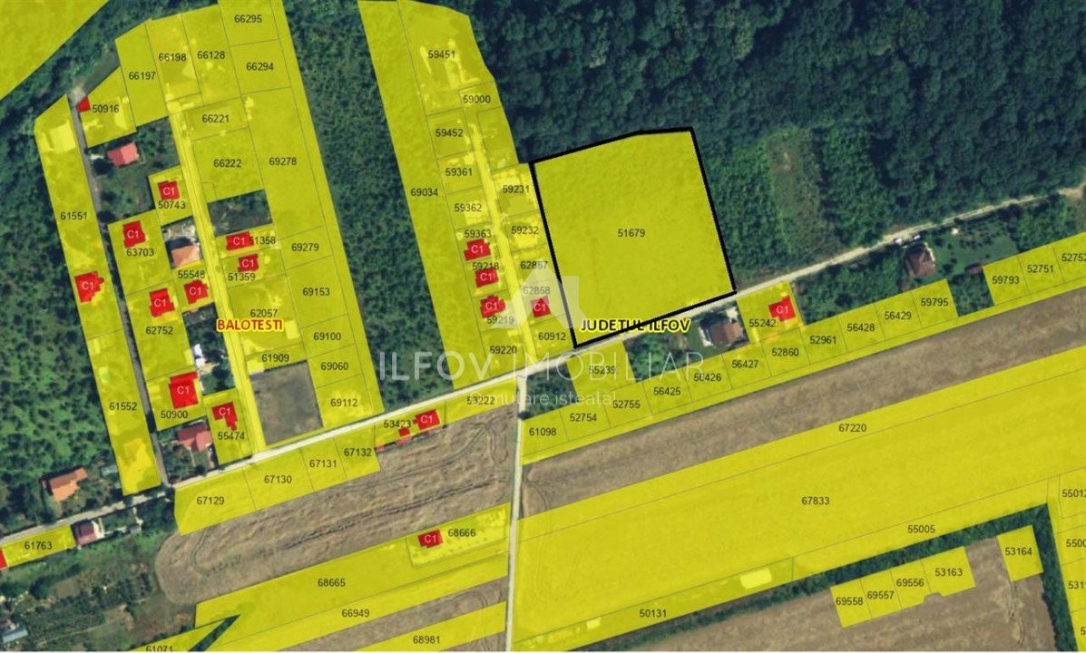 Teren intravilan Balotesti 9782mp 96ml deschidere langa padure