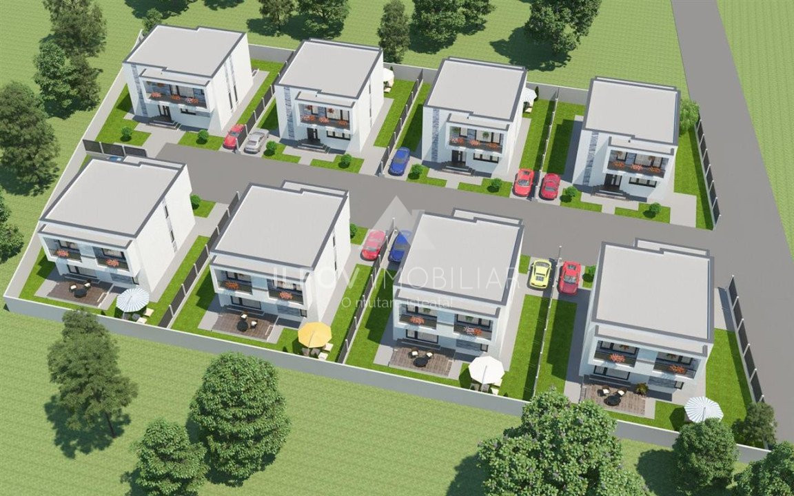 Ansamblu 8 case la structura, 3298mp teren, autorizatie valabila