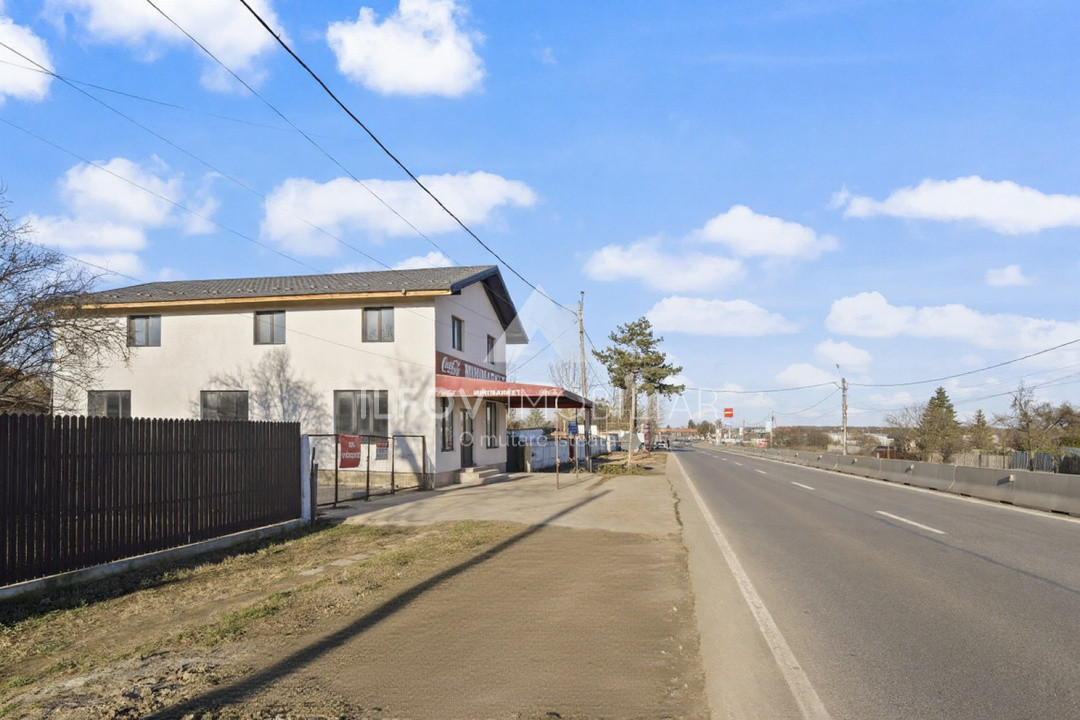 Construcție comercială rezidențială 251mp, spălătorie auto și depozit 127 mp DN1