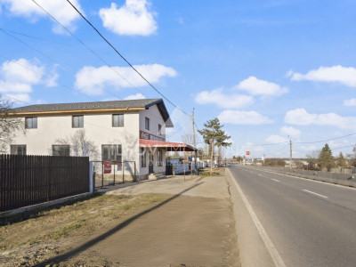 Construcție comercială rezidențială 251mp, spălătorie auto și depozit 127 mp DN1