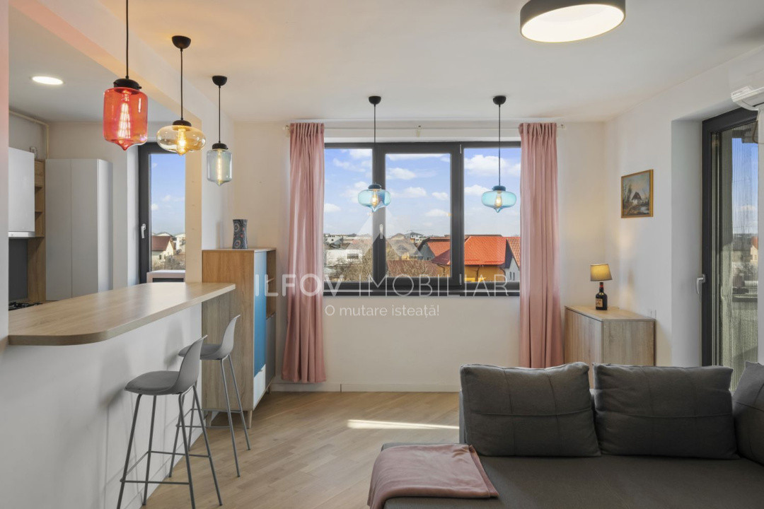 Apartament 2 camere central Otopeni, mobilat si utilat modern