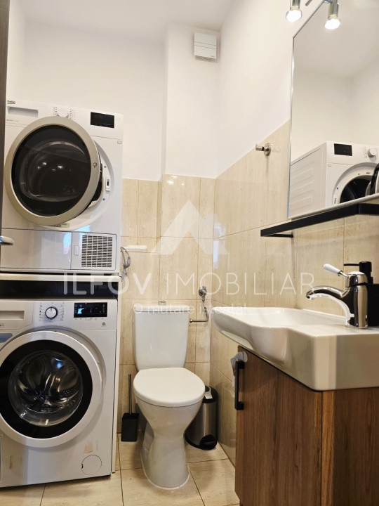 Apartament 2 camere Otopeni, utilat si mobilat, 2bai, parcare, etaj 1