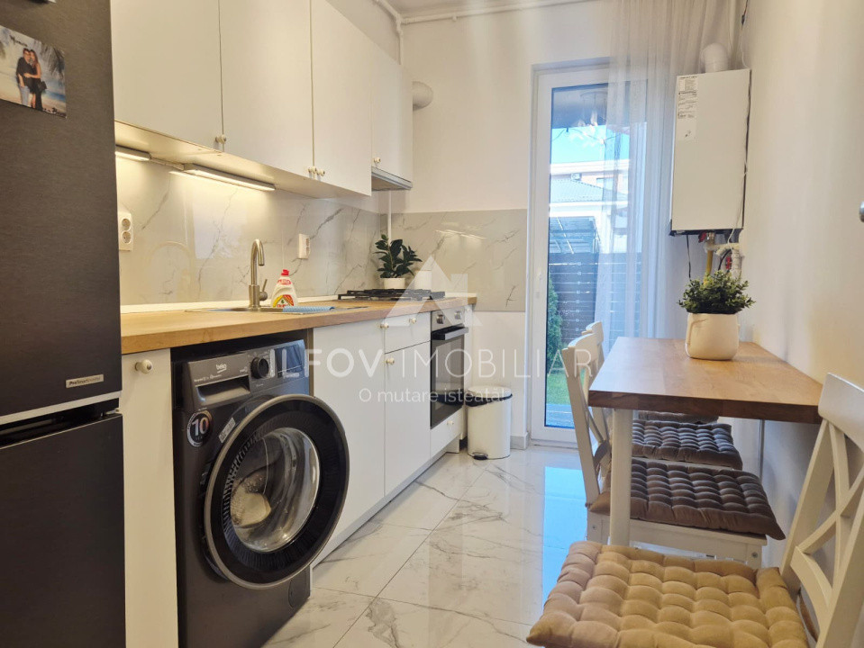 Apartament 2 camere cu gradina in Tunari, langa padure, loc de parcare