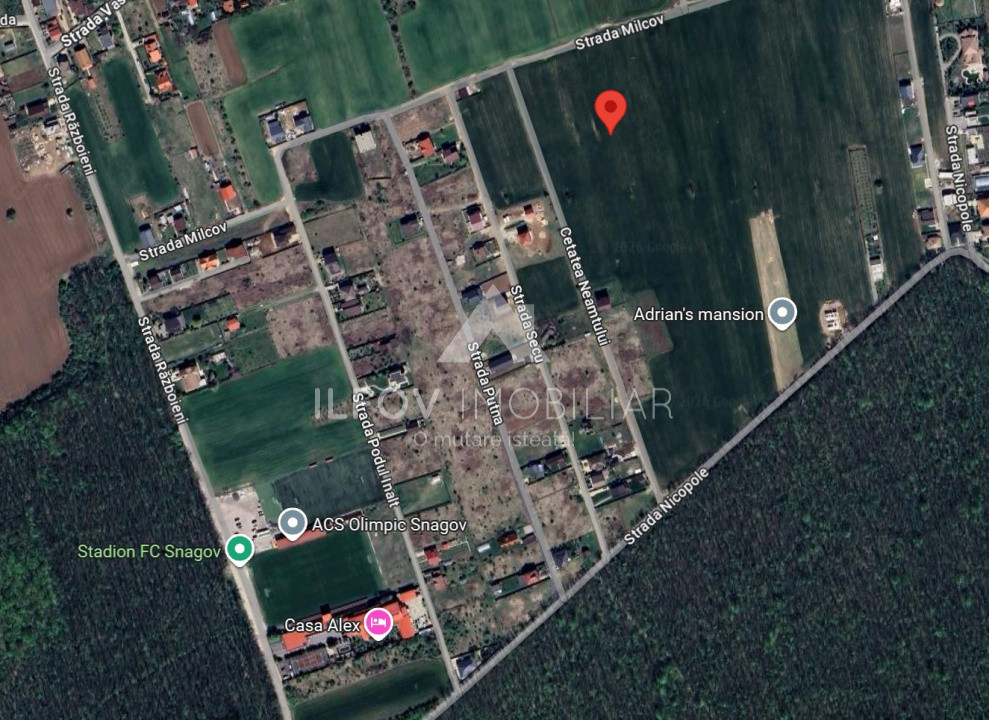 Teren Ghermănești-Snagov 1250mp, deschidere 37.5ml, lângă pădure