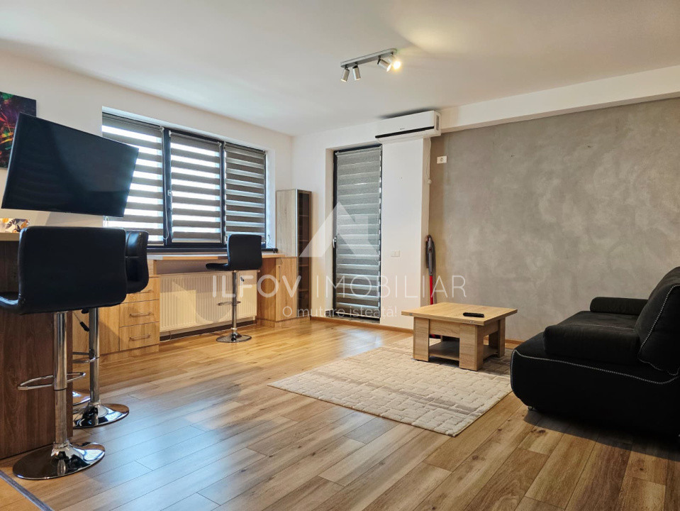 Apartament 2 camere Otopeni, utilat si mobilat, 2bai, parcare, etaj 1