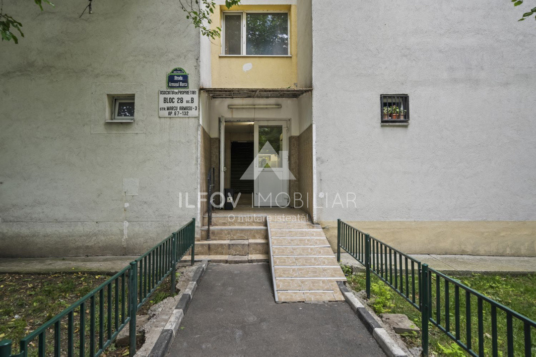 Apartament 2 cam Pantelimon, 37.4mp, 10 min metrou, bloc anvelopat, zona spital