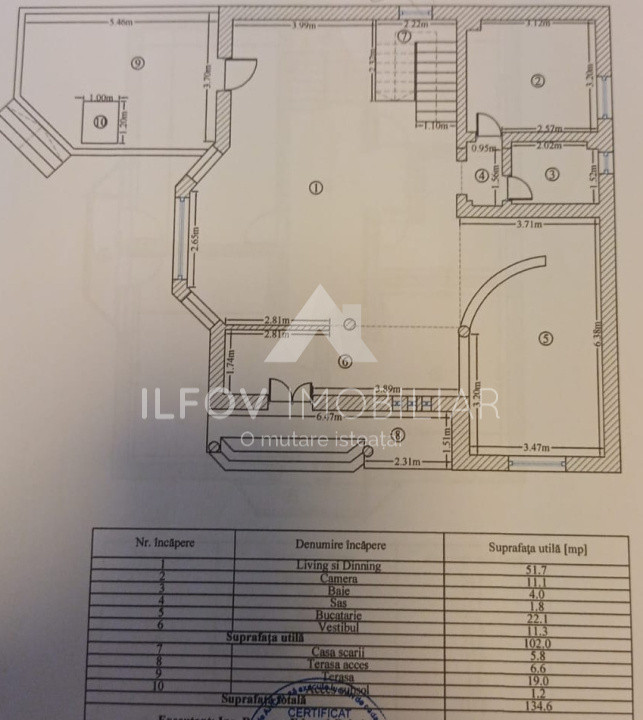 Casă individuală cu etaj Balotești, 810mp teren, livadă, 271.8 mp, 6 camere, pod