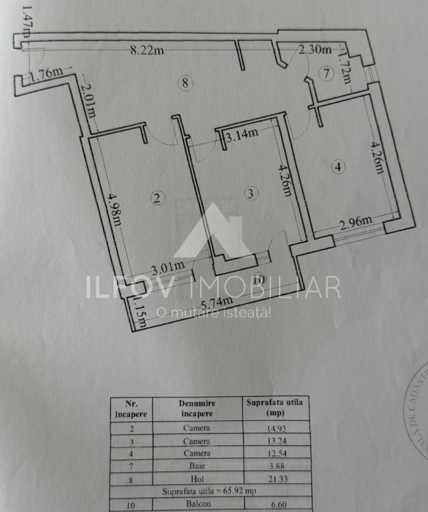 Otopeni, Central, Apartament 3 camere, 78mp, loc parcare, mobilat, centrală