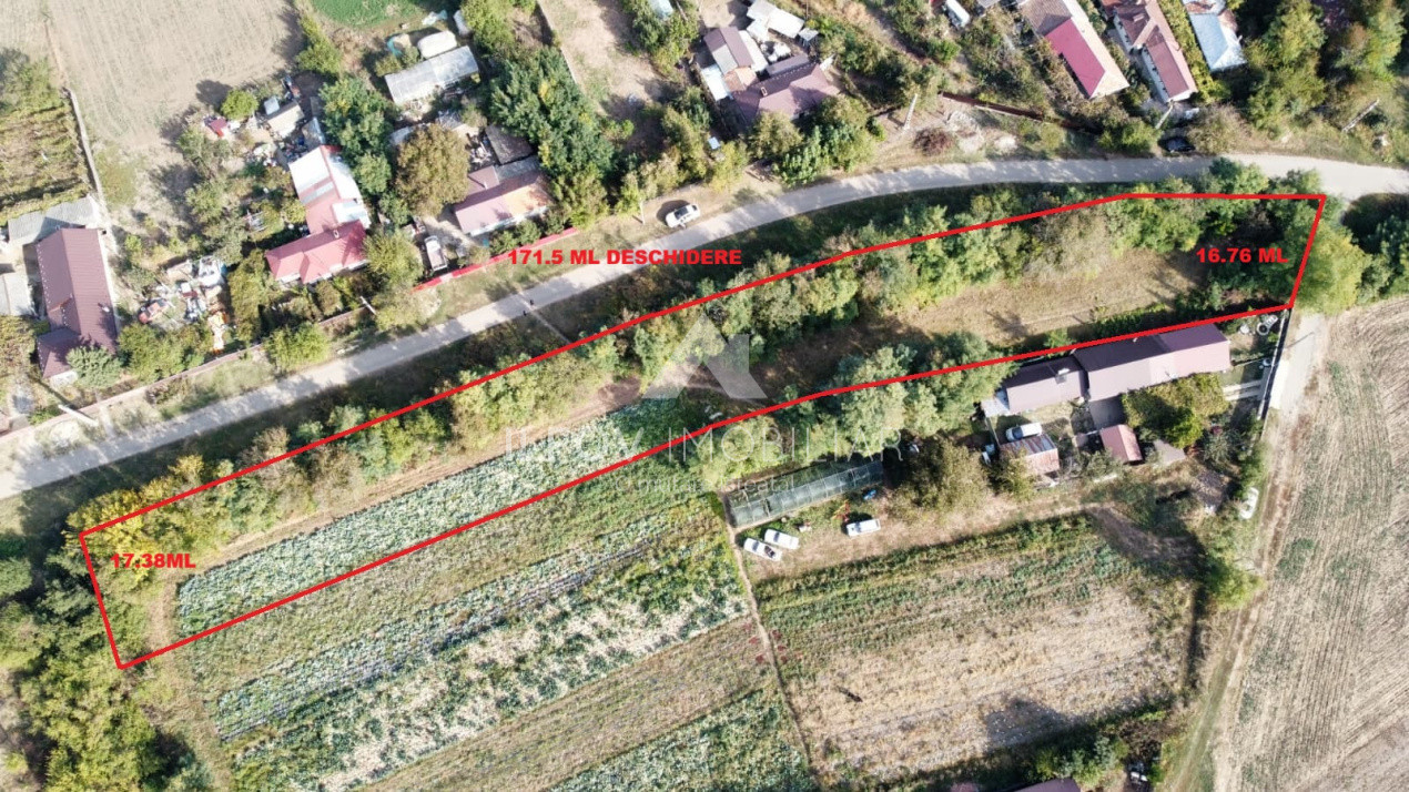Teren intravilan Nuci, 3100mp, deschidere 171.5m, asfalt